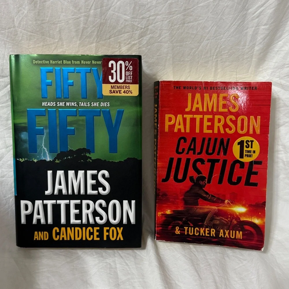 “Fifty Fifty” Hardcover & “Cajun Justice” Paperback Book Set by James Patterson - Picture 3 of 16